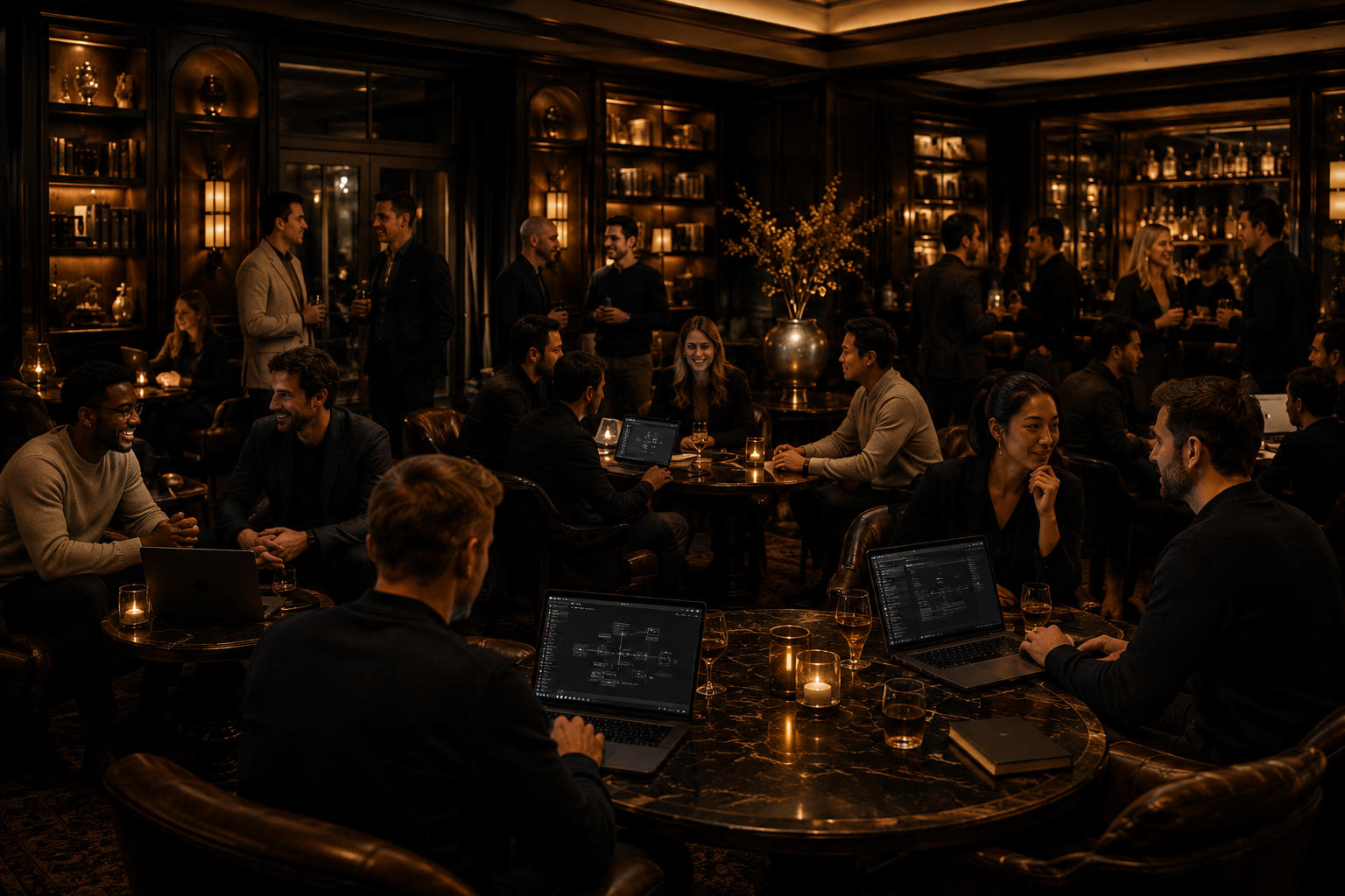 A curated private club lounge of people building with AI